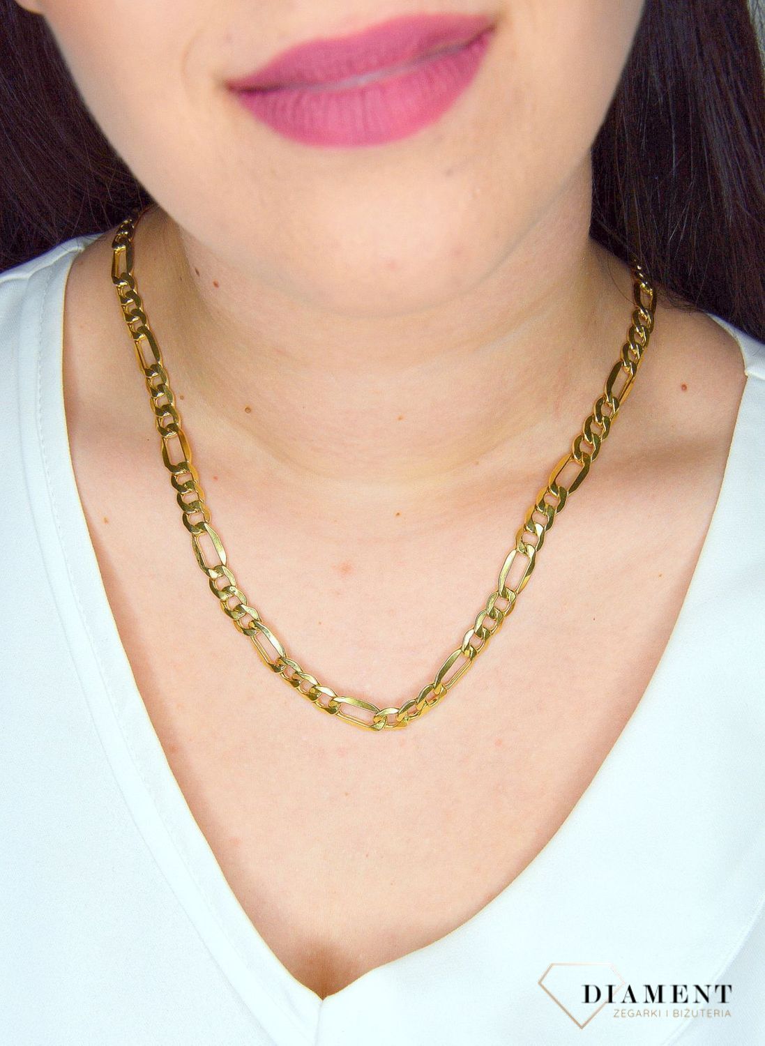 Złoty łańcuszek 585 Figaro 8,5 mm DIA-LAN-3143-585 8,5mm (1).jpg